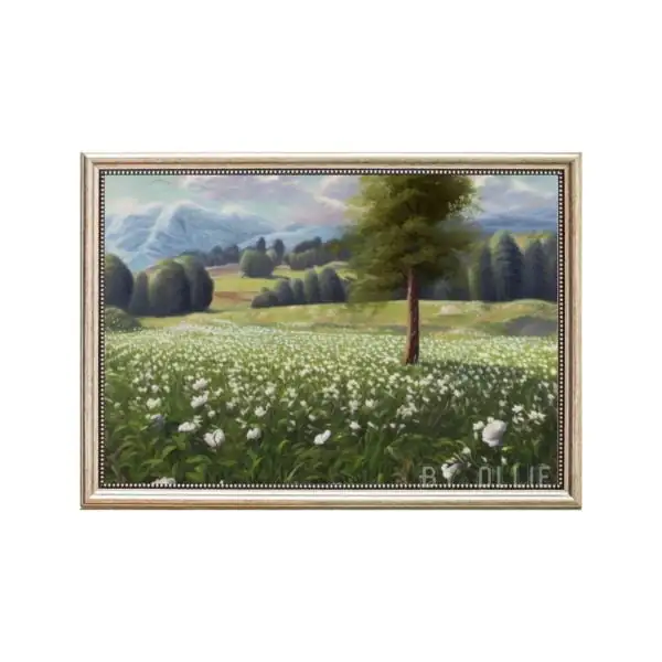 PRINTABLE Landscape Art | Vintage Print Country Meadow Landscape Painting | Digital Download | Digital Wall Art | Digital Painting