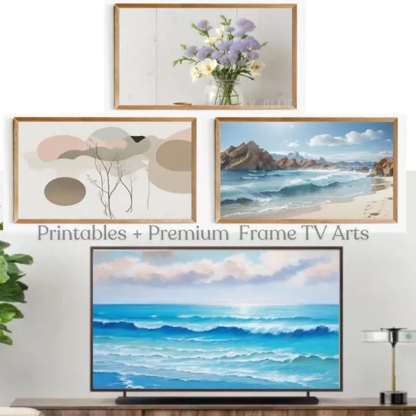 Samsung Frame TV Art Abstract Modern Shapes Neutral DIGITAL TV Download