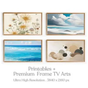 4 Samsung Frame TV Art SET + Printables Vintage Abstract Art DIGITAL Downloadable TVS5